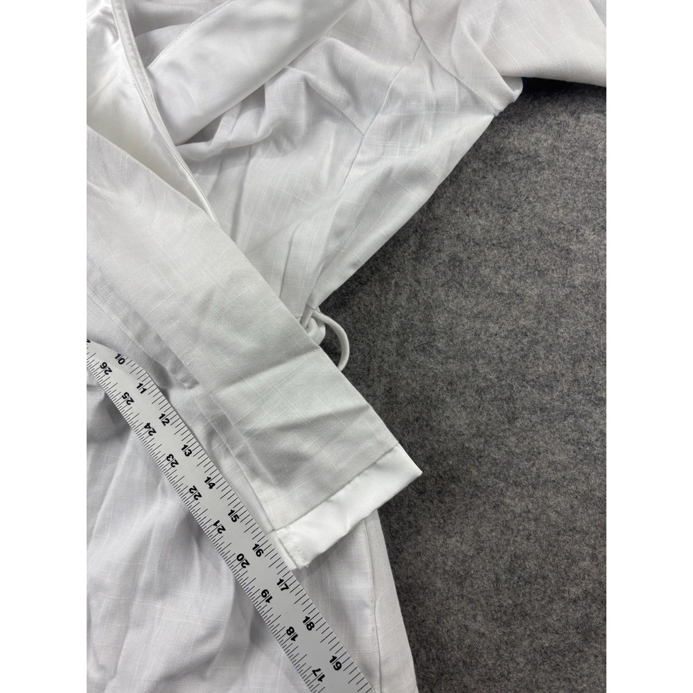 AMBER GARDENIA Women XS white Maxi Wedding Gown Elegant Tie Jacket Old Money SEE - Picture 7 of 9